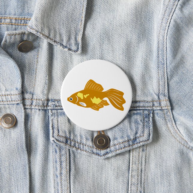 Golden Guppy Fish Cute Tropical Aquarium Fish  7.5 Cm Round Badge (Creator Uploaded)