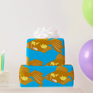 Golden Guppy Fish Cute Tropical Aquarium Fish  Wrapping Paper