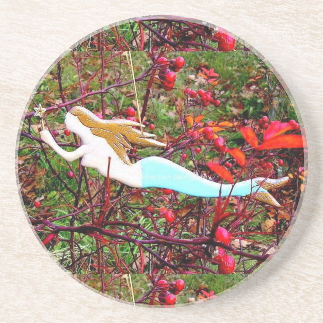 golden hair mermaid coaster (Front)
