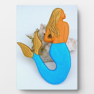 golden hair mermaid plaque