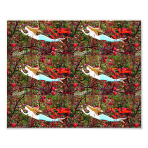 golden hair mermaids swimming photo print