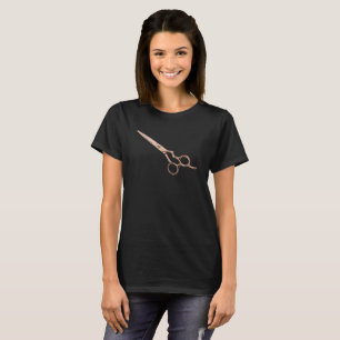 Golden Hair Stylist Scissors Beauty Salon Hairdres T-Shirt