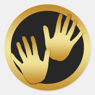 GOLDEN HANDS CLASSIC ROUND STICKER