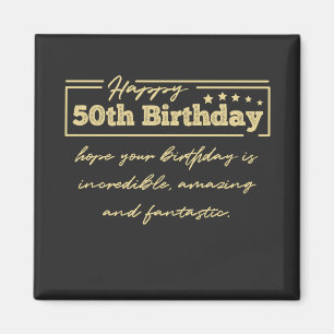 Golden Happy 50th Birthday wishes Magnet