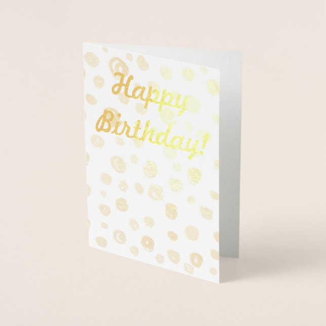 golden happy birthday greeting card (Front)