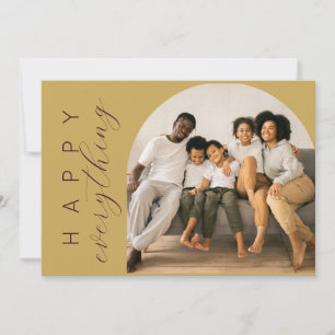 Golden Happy EVERYTHING Holiday Card