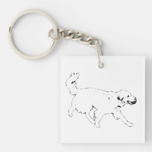 Golden Happy Step Key Ring