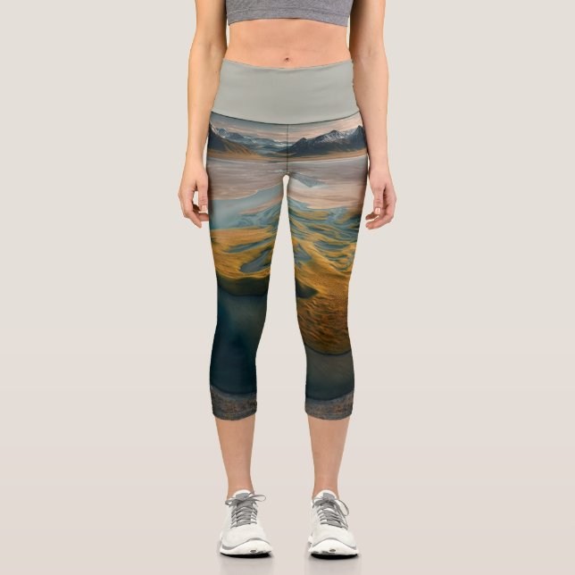 Golden Harmony Capri Leggings (Front)