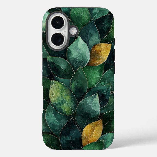 Golden Harmony Leaf Phone Case (Back)