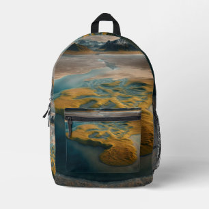 Golden Harmony Printed Backpack