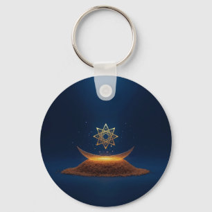 Golden Harmony – Shree Yantra’s Divine Resonance Key Ring