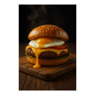 Golden Harmony – The Perfect Gourmet Cheeseburger Poster
