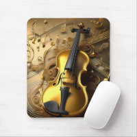 Golden Harmony: Vintage Violin on Shimmering Notes