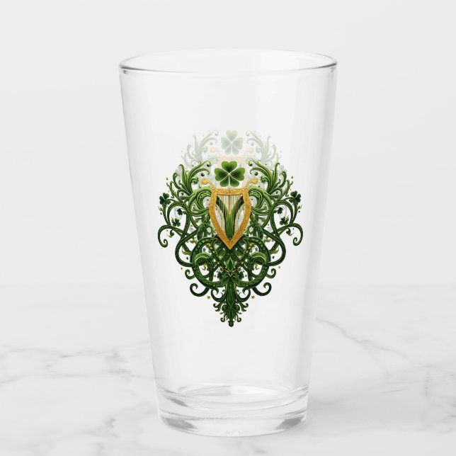 Golden Harp and Green Shamrocksf Glass (Front)