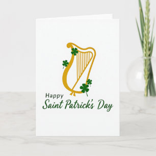 Golden Harp Shamrock Pattern Card