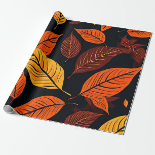 Golden Harvest: Autumn Leaf Prints Wrapping Paper