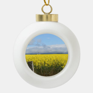 Golden Harvest Ceramic Ball Christmas Ornament