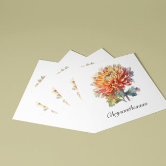 Golden Harvest Chrysanthemum, custom Square Business Card