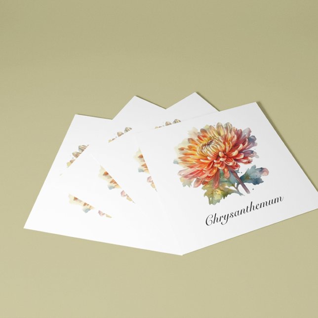 Golden Harvest Chrysanthemum, custom Square Business Card (Creator Uploaded)