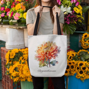 Golden Harvest Chrysanthemum, custom Tote Bag