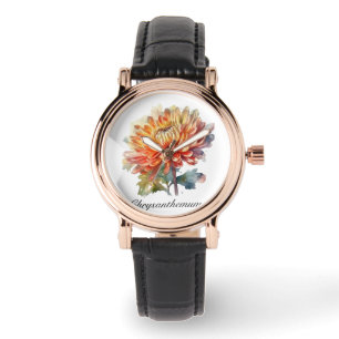 Golden Harvest Chrysanthemum, custom Watch