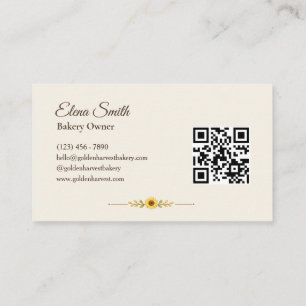Golden Harvest Farmhouse Baked Goods QR Code Business Card