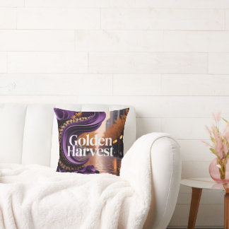 Golden Harvest Purple Leopard Fall Luxury Design Cushion
