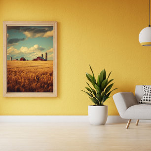Golden Harvest – Retro American Farm Travel Poster