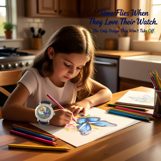 Golden Harvest Stained Glass Sunflower Butterfly Watch (Creator Uploaded)