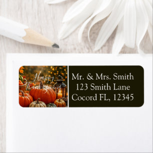 Golden Harvest Thanksgiving Return Address Label