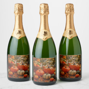 Golden Harvest Thanksgiving Sparkling Wine Label
