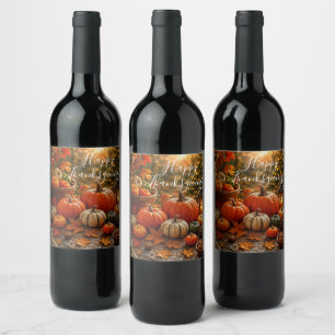 Golden Harvest Thanksgiving Wine Label