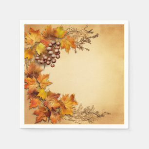Golden Harvest Treasures: Wreath Harvest Napkin