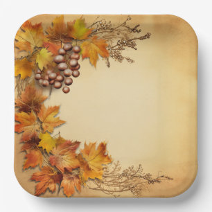 Golden Harvest Treasures: Wreath Harvest Paper Plate