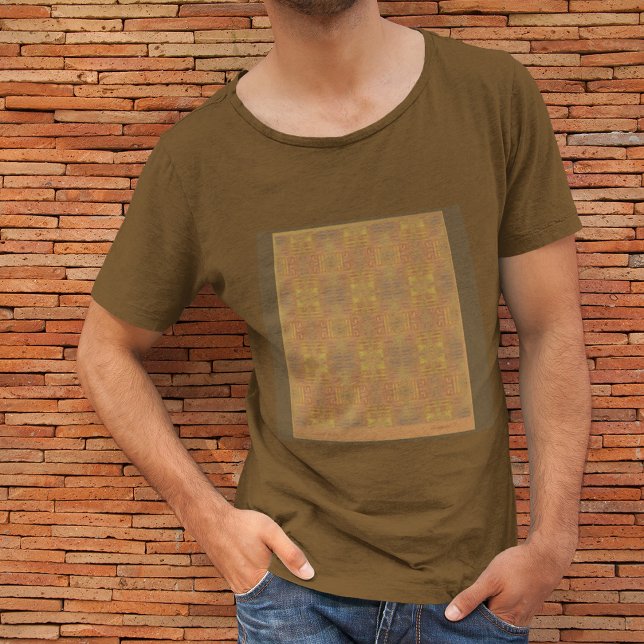 Golden Haze Abstract on brown T Shirt (Creator Uploaded)