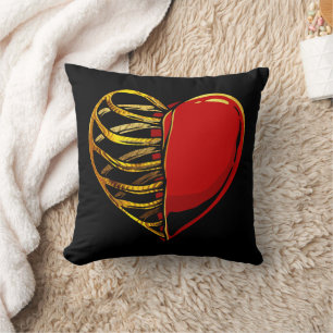 Golden Heart and Ribcage Fusion Cushion