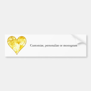 Golden Heart Bumper Sticker