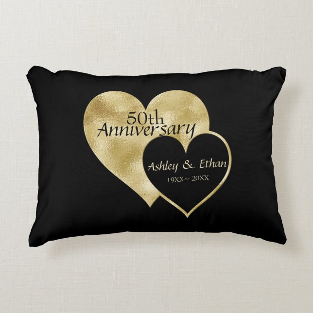 Golden Heart Decorative Cushion (Front)