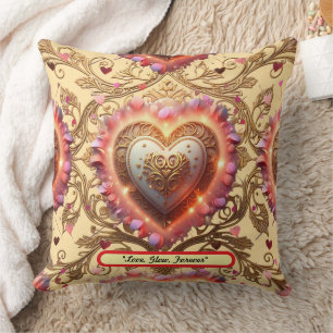 "Golden Heart Glow" Cushion