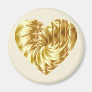 Golden Heart (Gold Shape of Love) Magnet