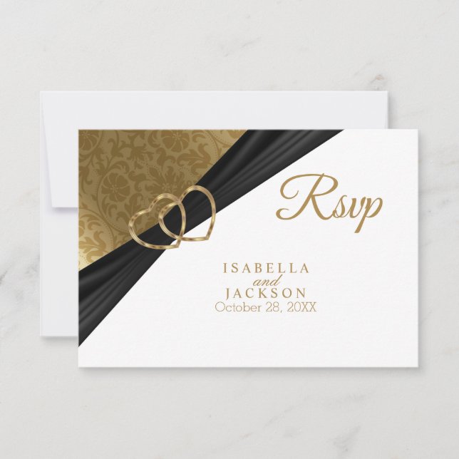 Golden Heart  - RSVP Card (Front)