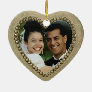 Golden Heart Wedding Ornament