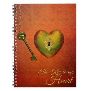 Golden Heart with Key Notebook