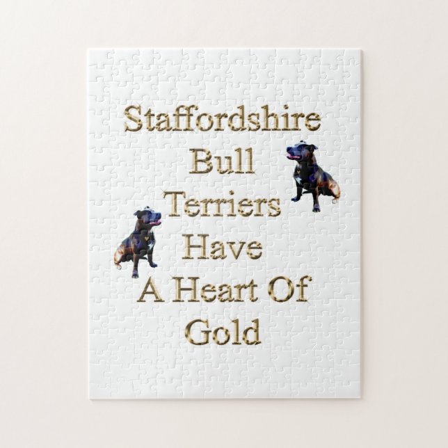 Golden Hearted Staffys, Jigsaw Puzzle (Vertical)