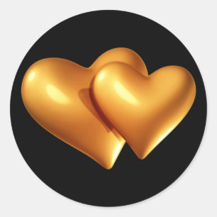 Golden Hearts-11923 Classic Round Sticker