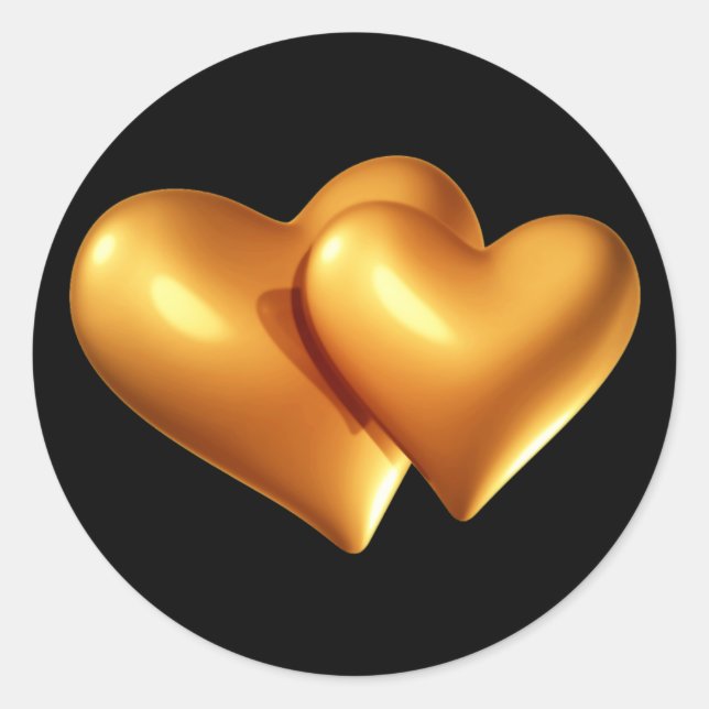Golden Hearts-11923 Classic Round Sticker (Front)