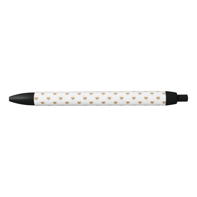 Golden Hearts Black Ink Pen (Front)