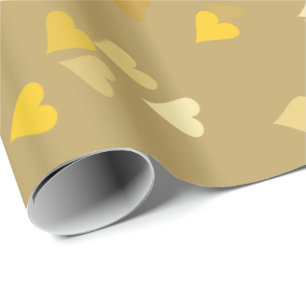 Golden Hearts Confetti Gift Wrap