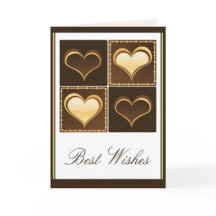 Golden Hearts Greeting Card