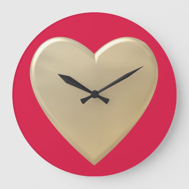 golden  hearts large clock (Front)